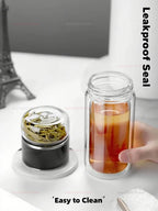 Bouteille Infuseur à Thé en Verre avec Filtre Intégré