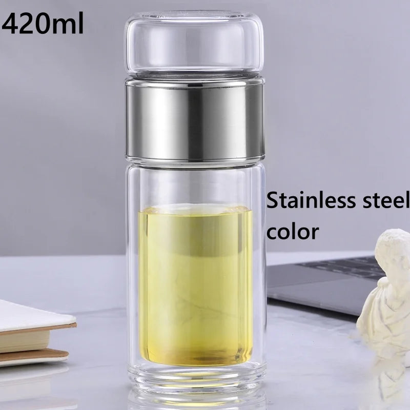 Bouteille Infuseur à Thé en Verre avec Filtre Intégré