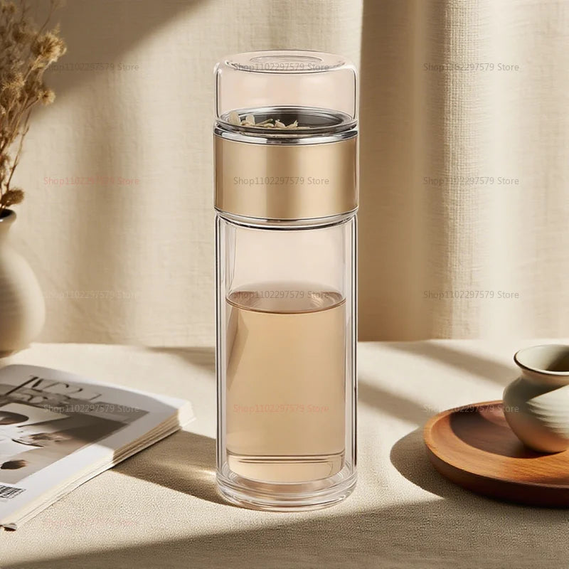 Bouteille Infuseur à Thé en Verre avec Filtre Intégré