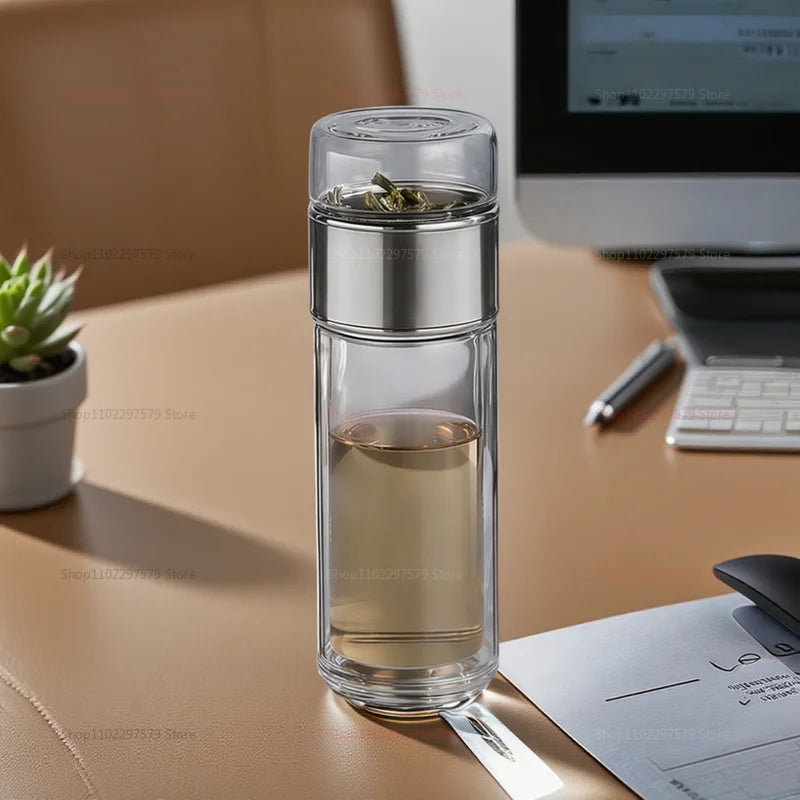 Bouteille Infuseur à Thé en Verre avec Filtre Intégré