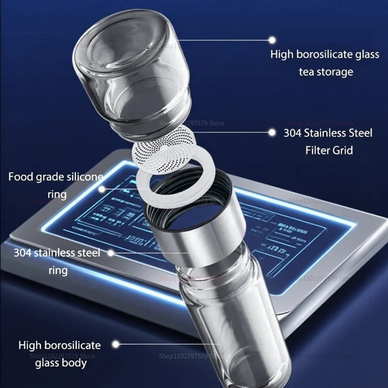 Bouteille Infuseur à Thé en Verre avec Filtre Intégré