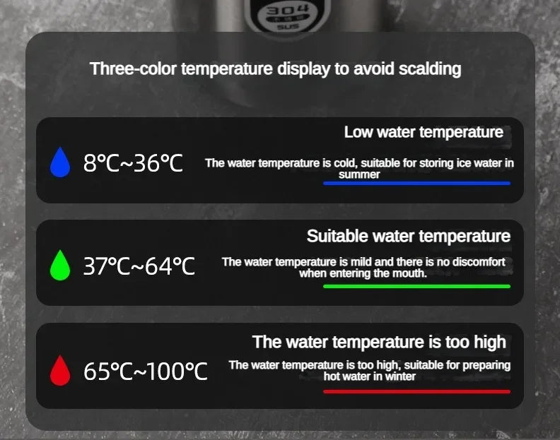 Thermos LED 500 ml–1 L en Acier Inoxydable