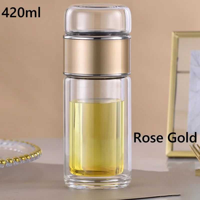 Bouteille Infuseur à Thé en Verre avec Filtre Intégré
